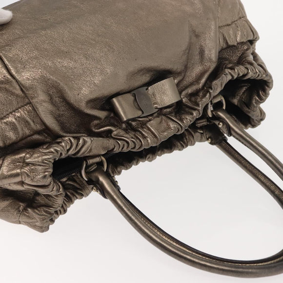 Salvatore Ferragamo Vala Shoulder Bag Leather Gold tone Auth 149548