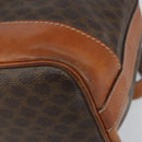 CELINE Macadam Canvas Tote Bag PVC Leather Brown Gold Auth 149549-15