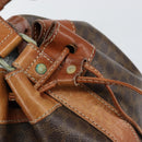 CELINE Macadam Canvas Tote Bag PVC Leather Brown Gold Auth 149549-10