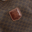 CELINE Macadam Canvas Tote Bag PVC Leather Brown Gold Auth 149549-17