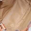 CELINE Macadam Canvas Tote Bag PVC Leather Brown Gold Auth 149549-11