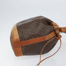 CELINE Macadam Canvas Tote Bag PVC Leather Brown Gold Auth 149549-3