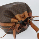 CELINE Macadam Canvas Tote Bag PVC Leather Brown Gold Auth 149549-6