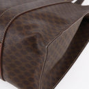 CELINE Macadam Canvas Shoulder Bag PVC Leather Brown Gold Auth 149556-12