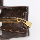 CELINE Macadam Canvas Shoulder Bag PVC Leather Brown Gold Auth 149556-14