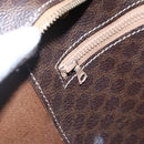 CELINE Macadam Canvas Shoulder Bag PVC Leather Brown Gold Auth 149556-16