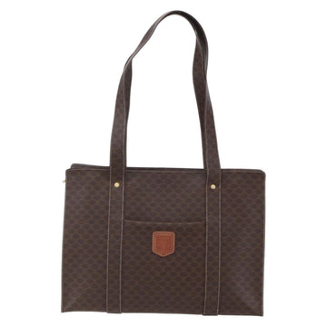 CELINE Macadam Canvas Shoulder Bag PVC Leather Brown Gold Auth 149556 - 0