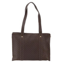 CELINE Macadam Canvas Shoulder Bag PVC Leather Brown Gold Auth 149556-3