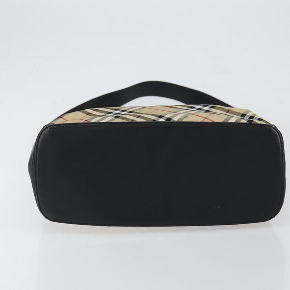 Burberrys Nova Check Shoulder Bag Nylon Beige Silver Auth 149560