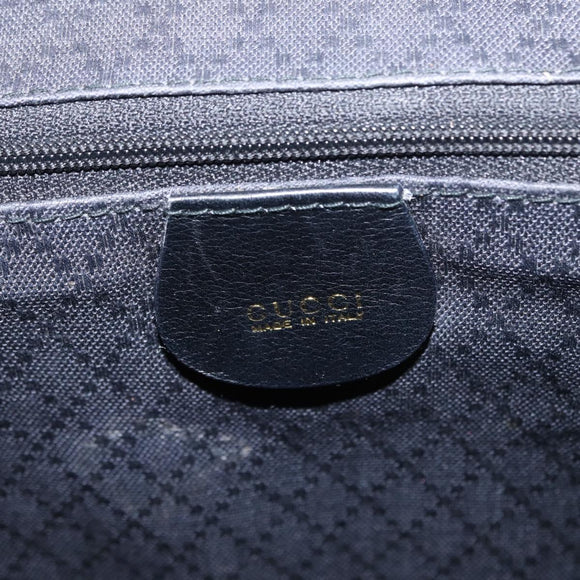 GUCCI Bamboo Backpack Leather Black Gold 003 1998 0016 Auth 149568