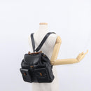 GUCCI Bamboo Backpack Leather Black Gold 003 1998 0016 Auth 149568-29