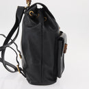 GUCCI Bamboo Backpack Leather Black Gold 003 1998 0016 Auth 149568-4