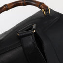 GUCCI Bamboo Backpack Leather Black Gold 003 1998 0016 Auth 149568-8