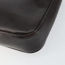 GUCCI Web Sherry Line Shoulder Bag Leather Dark Brown Gold Auth 149569-15