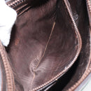 GUCCI Web Sherry Line Shoulder Bag Leather Dark Brown Gold Auth 149569-21