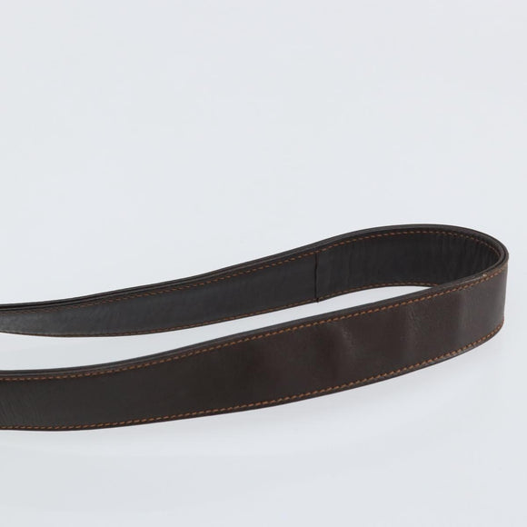 GUCCI Web Sherry Line Shoulder Bag Leather Dark Brown Gold Auth 149569