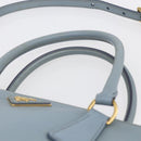 PRADA Galleria Hand Bag Safiano leather 2way Light Blue Gold Auth 149570-15