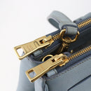 PRADA Galleria Hand Bag Safiano leather 2way Light Blue Gold Auth 149570-10