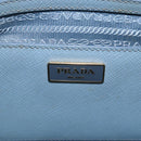 PRADA Galleria Hand Bag Safiano leather 2way Light Blue Gold Auth 149570-20