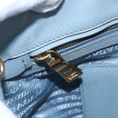PRADA Galleria Hand Bag Safiano leather 2way Light Blue Gold Auth 149570-21
