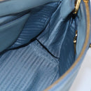 PRADA Galleria Hand Bag Safiano leather 2way Light Blue Gold Auth 149570-22