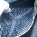 PRADA Galleria Hand Bag Safiano leather 2way Light Blue Gold Auth 149570-25