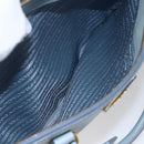 PRADA Galleria Hand Bag Safiano leather 2way Light Blue Gold Auth 149570-26