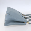 PRADA Galleria Hand Bag Safiano leather 2way Light Blue Gold Auth 149570-4