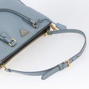 PRADA Galleria Hand Bag Safiano leather 2way Light Blue Gold Auth 149570-7