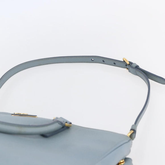 PRADA Galleria Hand Bag Safiano leather 2way Light Blue Gold Auth 149570