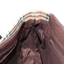 BURBERRY Nova Check Hand Bag Canvas Leather Beige Gold Auth 149571A-20