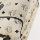 MCM Logogram Vicetos Mini Hand Bag PVC 2way White Gold Auth 149573-10