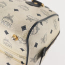 MCM Logogram Vicetos Mini Hand Bag PVC 2way White Gold Auth 149573-11