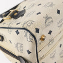 MCM Logogram Vicetos Mini Hand Bag PVC 2way White Gold Auth 149573-12