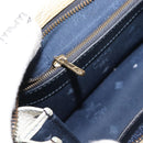 MCM Logogram Vicetos Mini Hand Bag PVC 2way White Gold Auth 149573-20