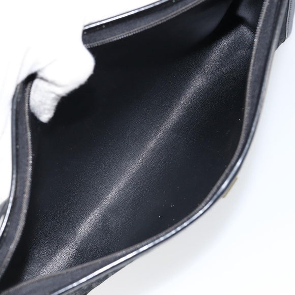 Christian Dior Trotter Canvas Shoulder Bag Black Gold Auth 149574