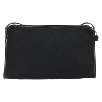 Christian Dior Trotter Canvas Shoulder Bag Black Gold Auth 149574 - 0