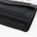 BVLGARI Chain Shoulder Bag Leather Black Gold Auth 149576-10