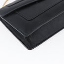 BVLGARI Chain Shoulder Bag Leather Black Gold Auth 149576-11