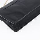 BVLGARI Chain Shoulder Bag Leather Black Gold Auth 149576-13