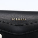 BVLGARI Chain Shoulder Bag Leather Black Gold Auth 149576-14