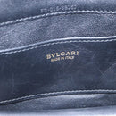 BVLGARI Chain Shoulder Bag Leather Black Gold Auth 149576-15