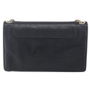 BVLGARI Chain Shoulder Bag Leather Black Gold Auth 149576-3
