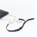 BVLGARI Chain Shoulder Bag Leather Black Gold Auth 149576-7