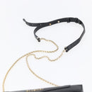 BVLGARI Chain Shoulder Bag Leather Black Gold Auth 149576-8