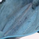 HERMES Evelyn 2 PM Shoulder Bag Leather Blue Silver Auth 149578-10