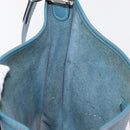 HERMES Evelyn 2 PM Shoulder Bag Leather Blue Silver Auth 149578-18