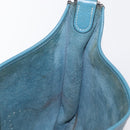 HERMES Evelyn 2 PM Shoulder Bag Leather Blue Silver Auth 149578-19