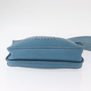 HERMES Evelyn 2 PM Shoulder Bag Leather Blue Silver Auth 149578-5