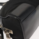PRADA Hand Bag Nylon Leather Black Silver Auth 149582-8